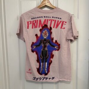 Like New Primitive X Drgaonball Z Super Goku Black Rose Graphic Tee